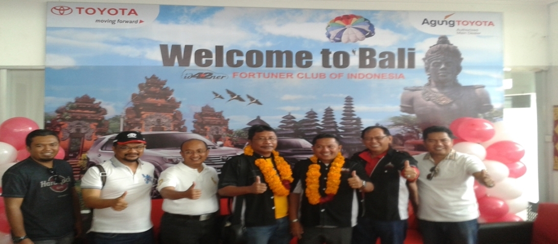 Agung Toyota Sambut Rombongan Toyota Fortuner Club Of Indonesia (ID42NER) yang menggelar Touring di Bali.