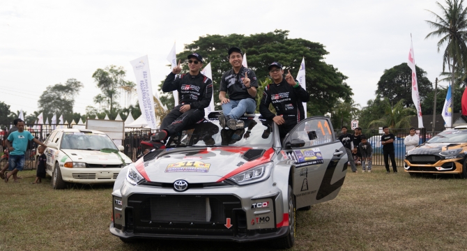 Sorak Sorai Masyarakat Sumatera Utara Warnai Podium Pertama  Debut GR Yaris Rally2 di Kejurnas Rally Seri Ke-2 Sumatera Utara 2025