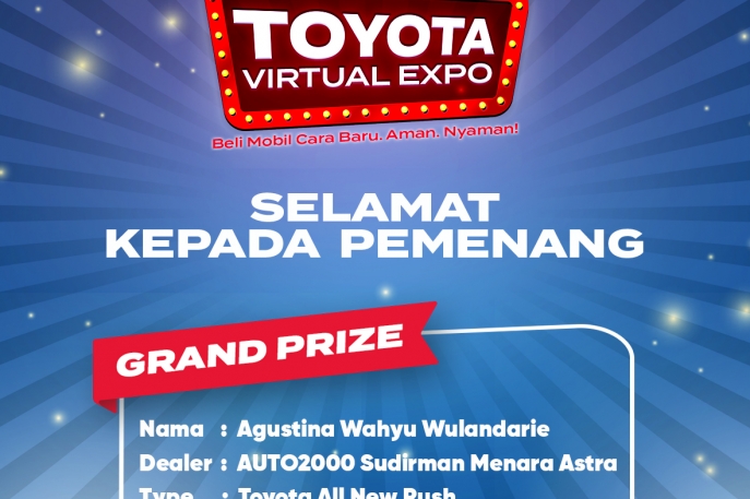 Pameran Online “Toyota Virtual Expo” Mendapatkan Respon Positif Dari Publik Grand Prize Senilai Rp100 Juta Dimenangkan Oleh Pelanggan Asal Jakarta