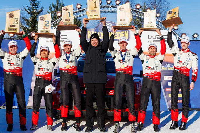 Kedua Kalinya Tahun Ini, TOYOTA GAZOO Racing Kuasai Podium 1-2-3 Reli Swedia, Pimpin Klasemen Pembalap dan Pabrikan WRC 2026
