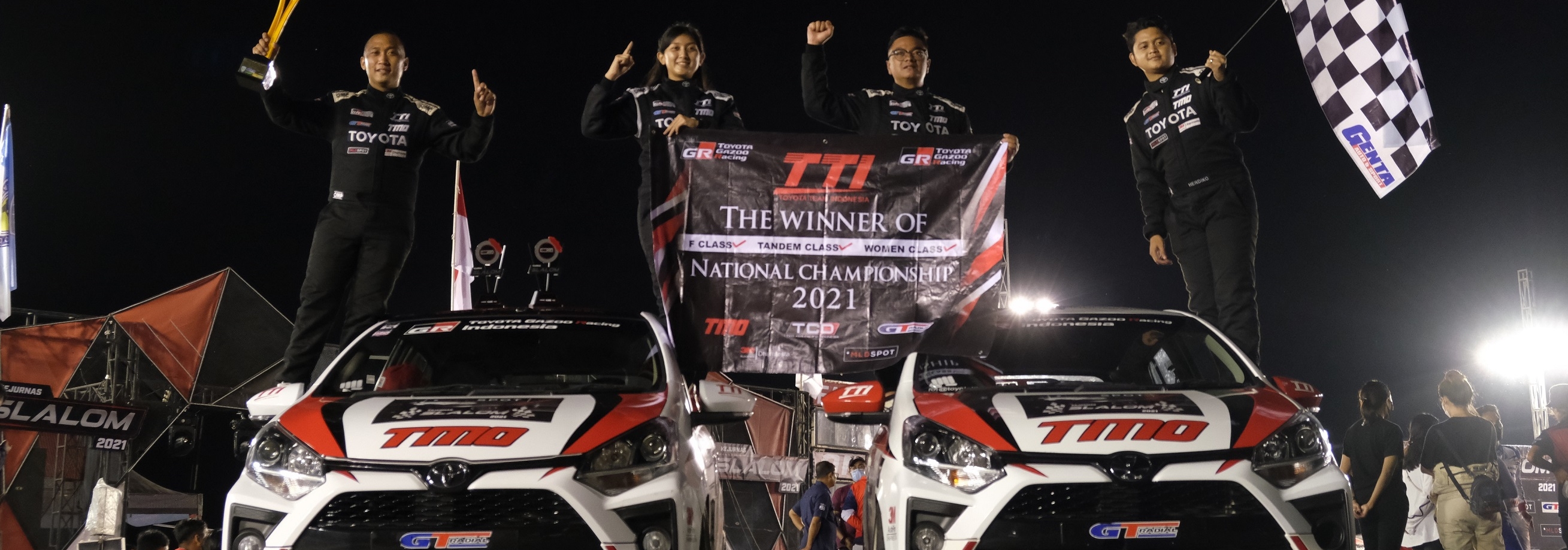 50 Tahun Toyota di Indonesia: Sukses Raih Gelar Juara Nasional Indonesia Touring Car Race Max 2021, Toyota Team Indonesia Kembali Cetak Prestasi Sapu Bersih 3 Gelar Juara Nasional MLDSPOT Kejurnas Slalom 2021 Bersama Agya GR Sport