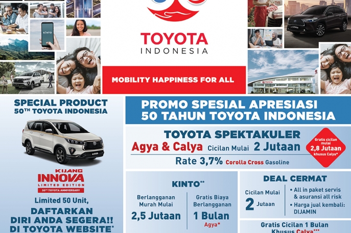 50 Tahun Toyota di Indonesia: Toyota Hadirkan Berbagai Program Sebagai Bentuk Realisasi Dari Total Mobility Solution Untuk Masyarakat Indonesia