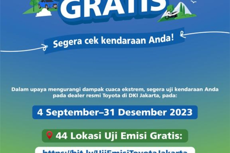 Toyota-Astra Motor Adakan Program Uji Emisi Gratis di Bengkel Resmi Wilayah DKI Jakarta Demi Hadirkan Udara yang Lebih Bersih dan Sehat